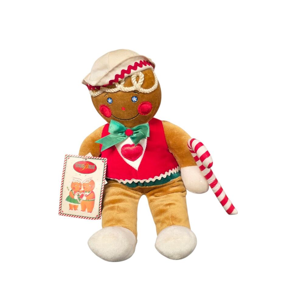 Vintage Commonwealth Gingerbread Man Plush Christmas Candy Cane Red Target 14"